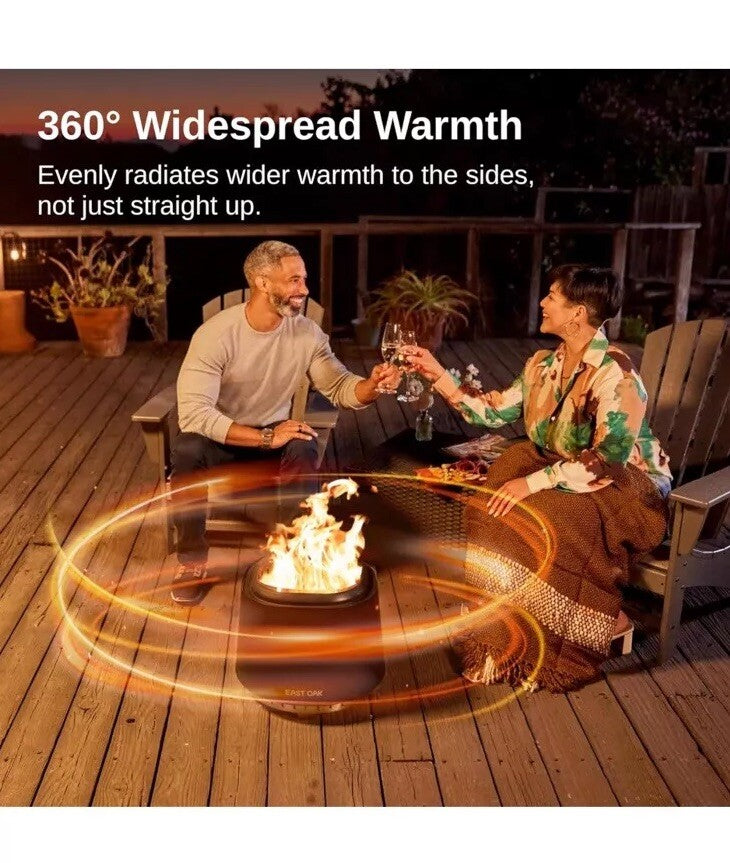 EAST OAK 17'' Smokeless Fire Pit for Outdoor Patio, 304 Stainless Steel 