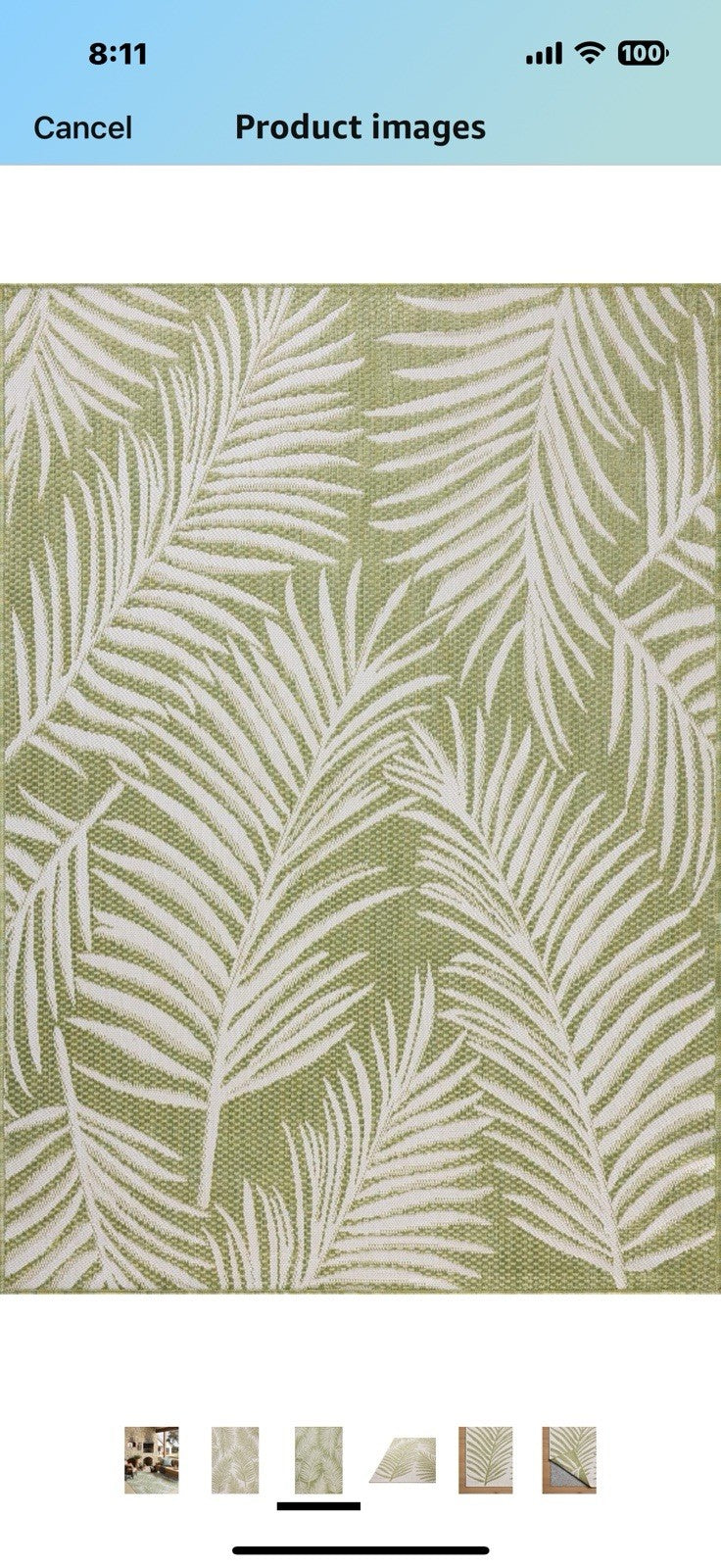 Loloi II Easton Collection ESN-06 Ivory/Green 8'-6" x 11'-6" Reversible Indoor