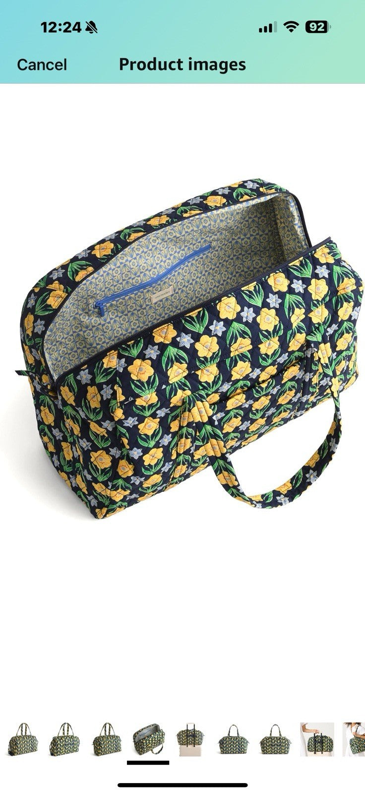 Vera Bradley Premium Cotton Miramar Weekender, Daffodils