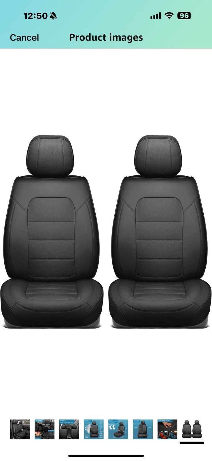 Deluxe Edition Napa Leather Seat Covers for Cars, Trucks, & SUV – 2 Black Car