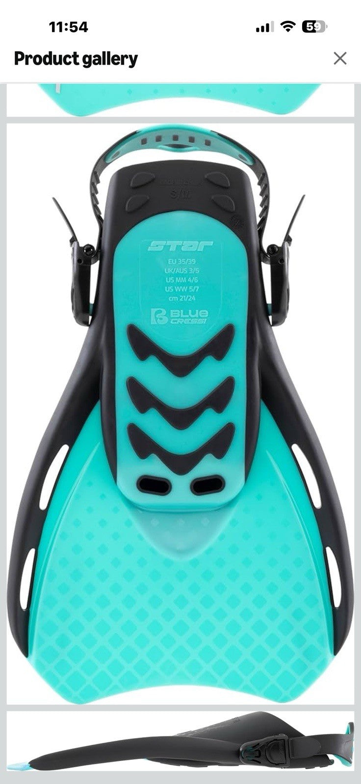 Cressi Star Short Adjustable Open Heel Fins - Light for Travel, Robust and 