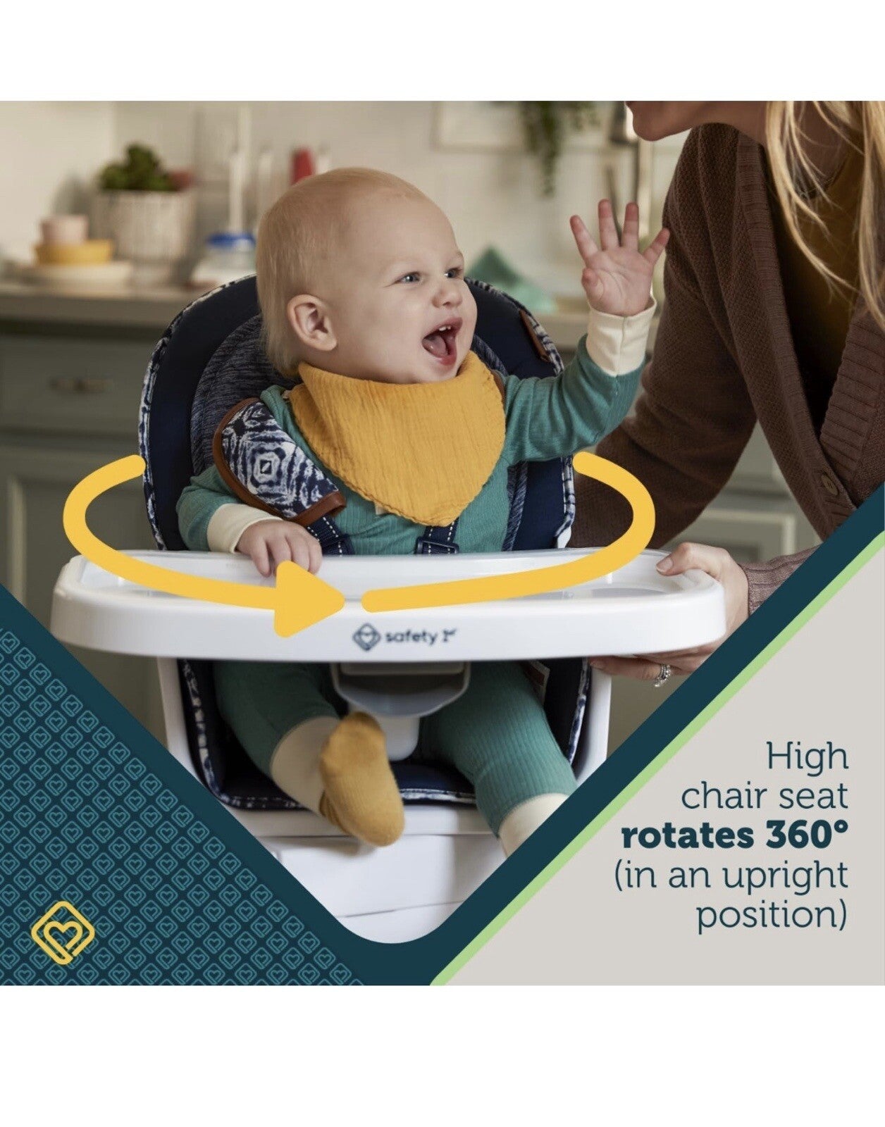 Safety 1st Grow and Go Rotating High Chair, Navy Ink