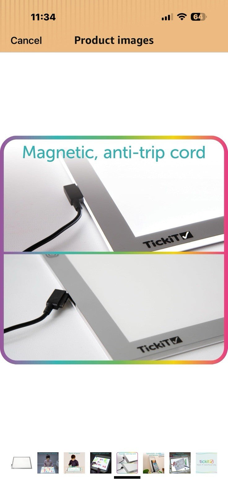 tickit Light Panel | Rectangular | Ultra Bright LED | Adjustable Brightness 