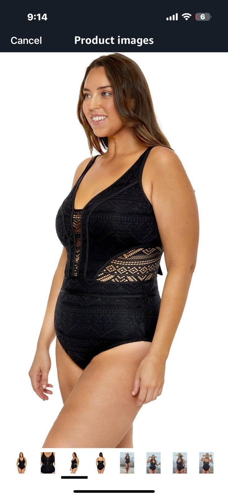 Women's Color Play Plus Size Crochet Tummy Control One Piece Swimsuit,OX Size
