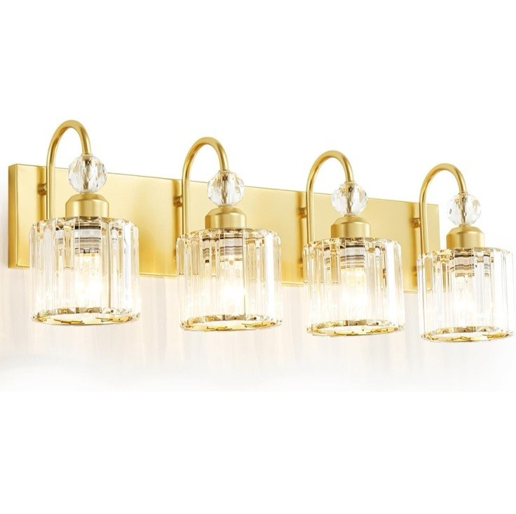 Bathroom Vanity Light Fixtures Over Mirror - Makeup Lighting Pure Gold