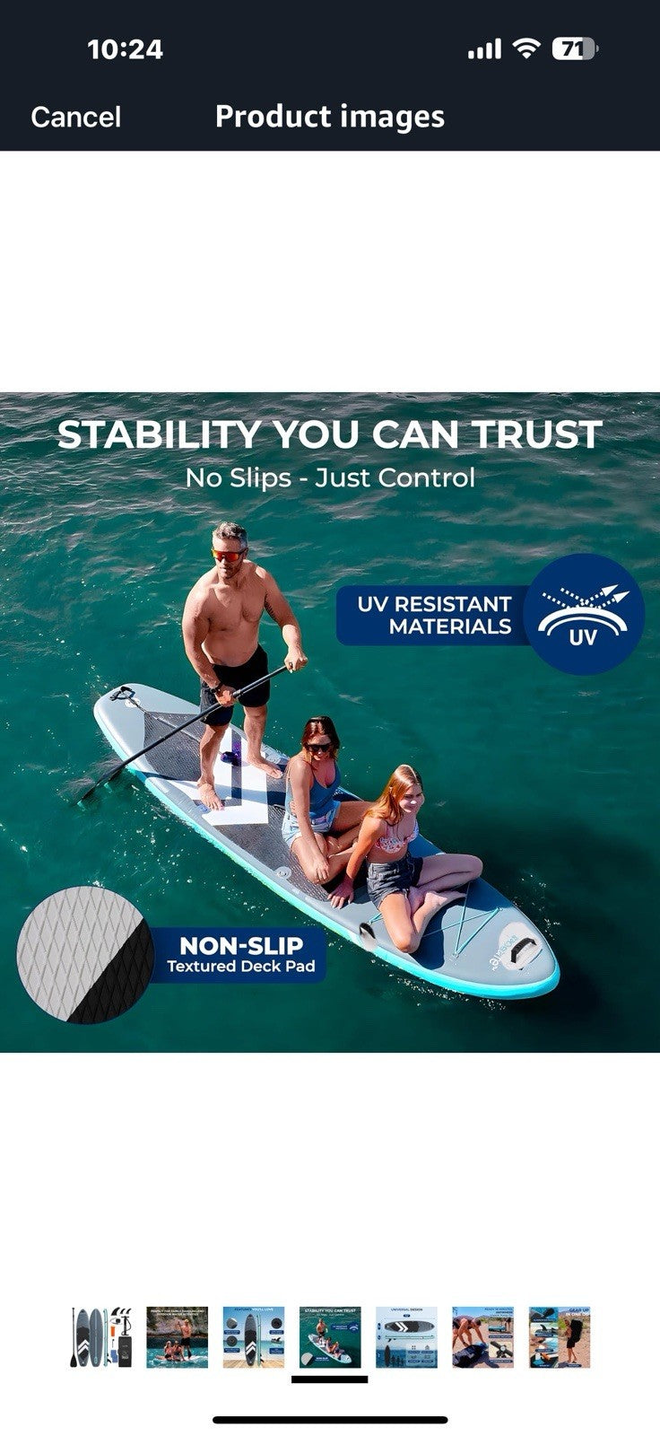 SereneLife 11’6” Inflatable SUP - Family Stand Up Paddle Board for 2 Adults