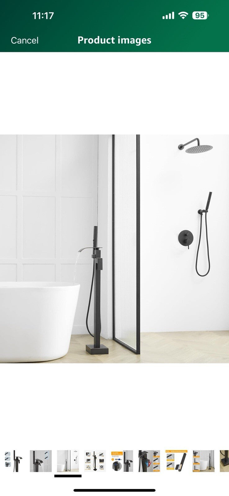 BESy Freestanding Tub Faucet Oil Rubbed Bronze Floor Mounted Tub Filler
