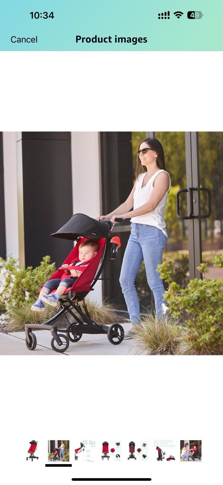 Evolur Roamer Ultra Light Umbrella Stroller in Red, Quick One-Hand Easy 