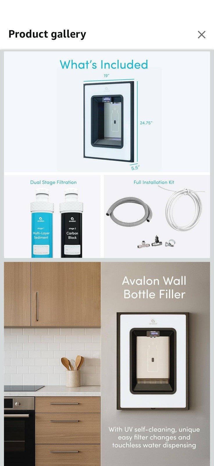 Avalon in-Wall Bottle Filling Station, Sensor Dispensing, Self Cleaning, 