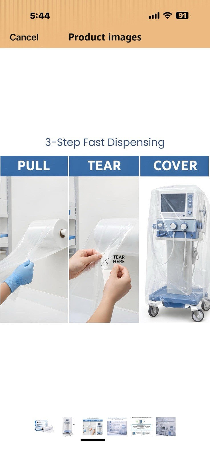 MABIS Disposable Medical Equipment Covers on Roll, Protective Dust