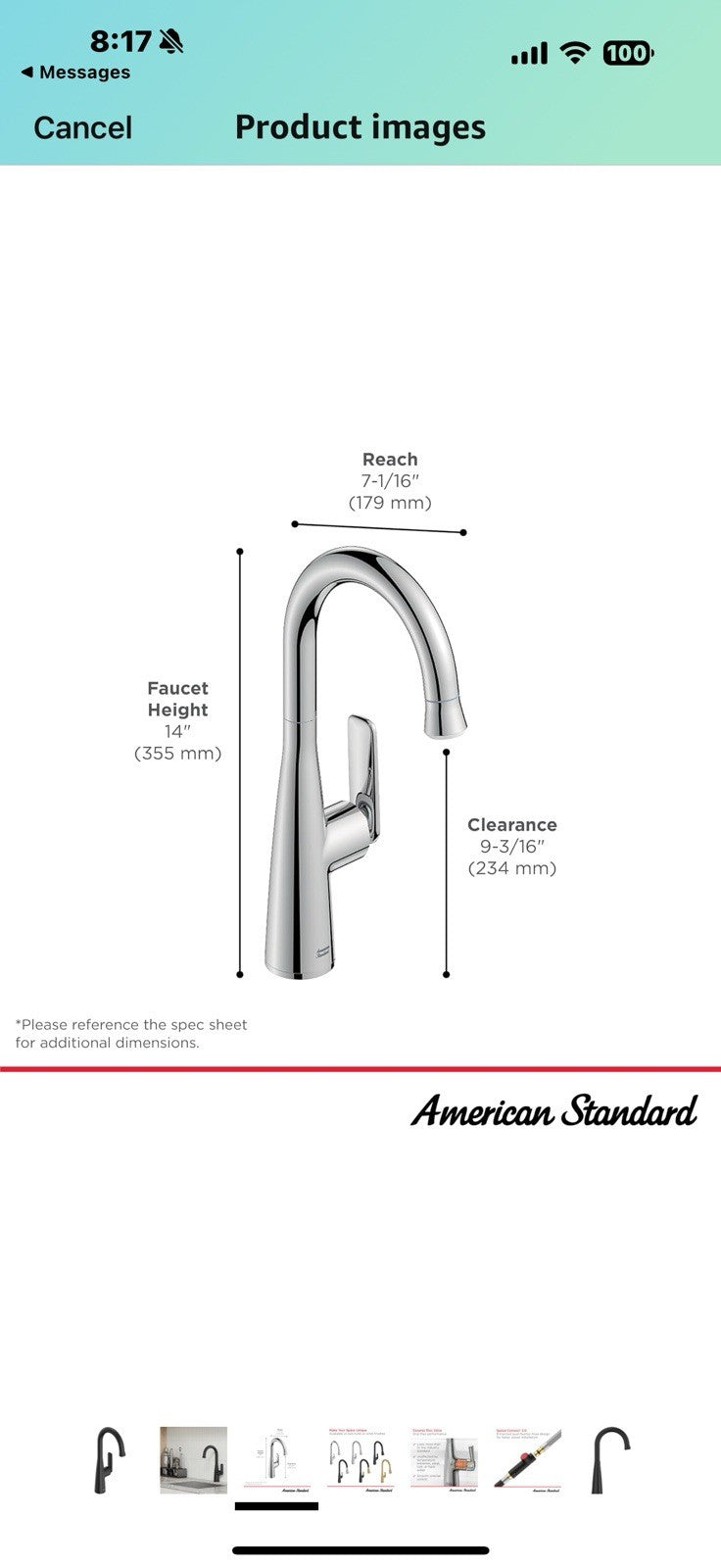 American Standard 1048272430 Aspirations Pull-Matte Black, Sink Faucet, 1.8 GPM