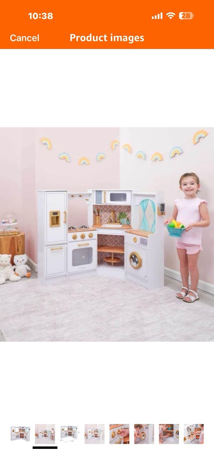 KidKraft Ultimate Corner Wooden Play Kitchen with Lights & Sounds, 