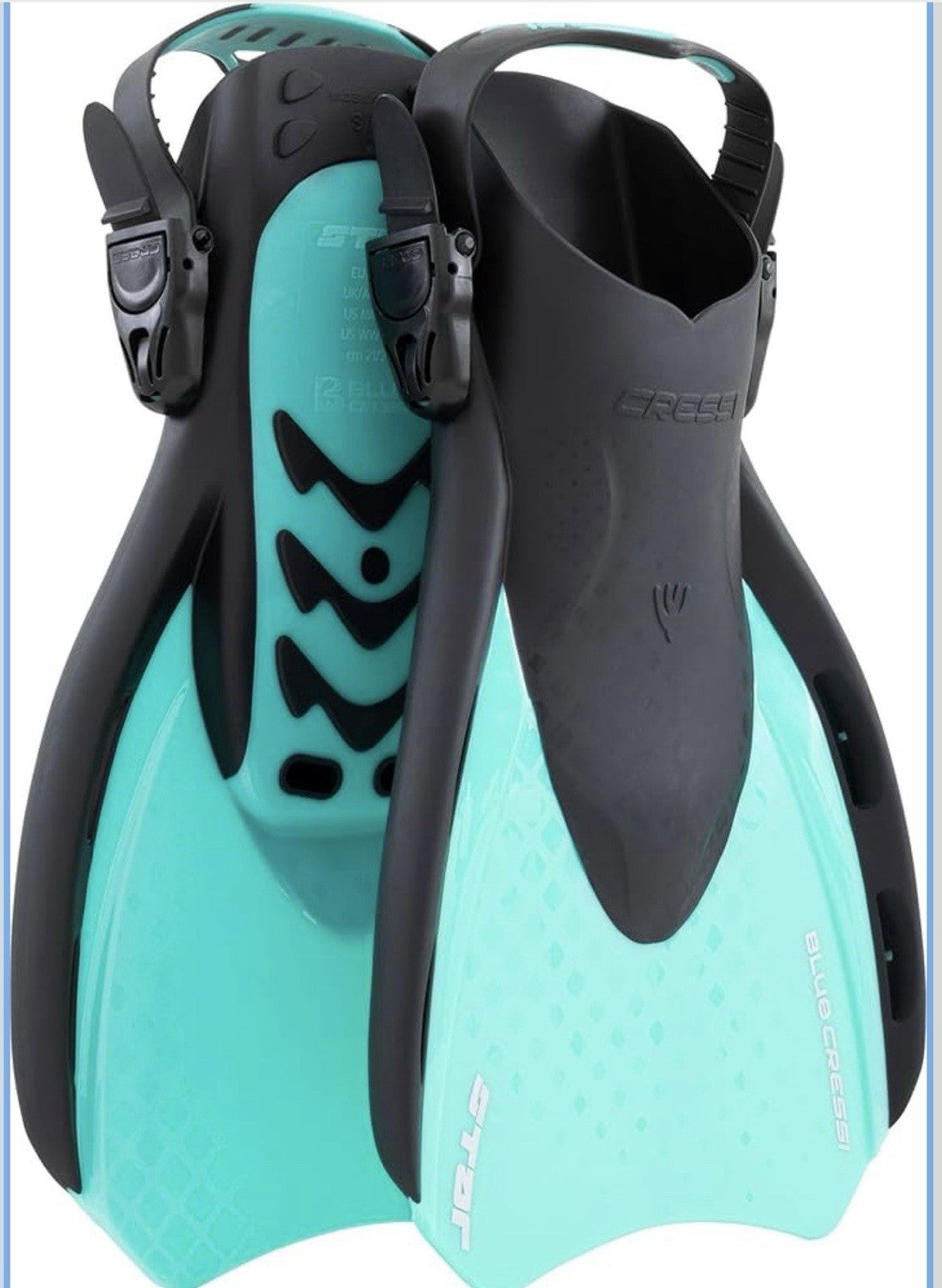 Cressi Star Short Adjustable Open Heel Fins - Light for Travel, Robust and 