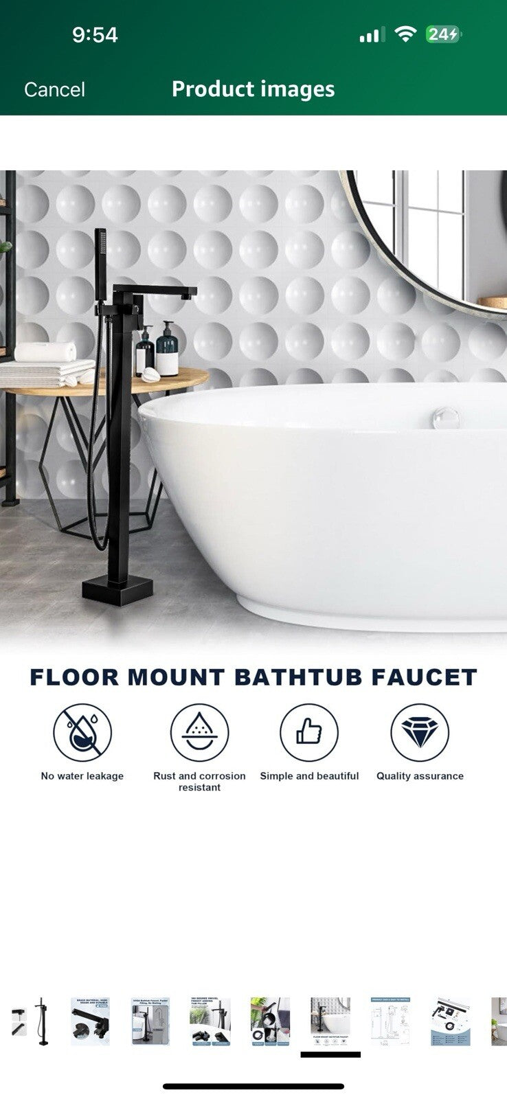 Freestanding Tub Faucet Floor Mount Tub Filler High Flow Bathtub Faucet
