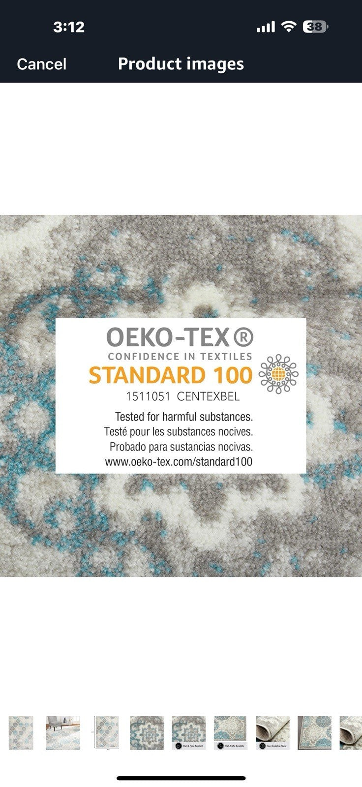 Home Dynamix Boho Celeste Transitional Damask Area Rug, Grey/Blue, 7'9"x10'2