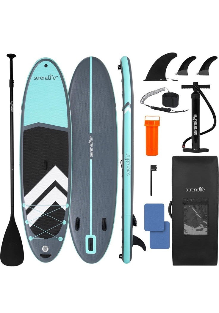 SereneLife 11’ Inflatable SUP - Pet-Friendly Stand-Up Paddle board for Adults