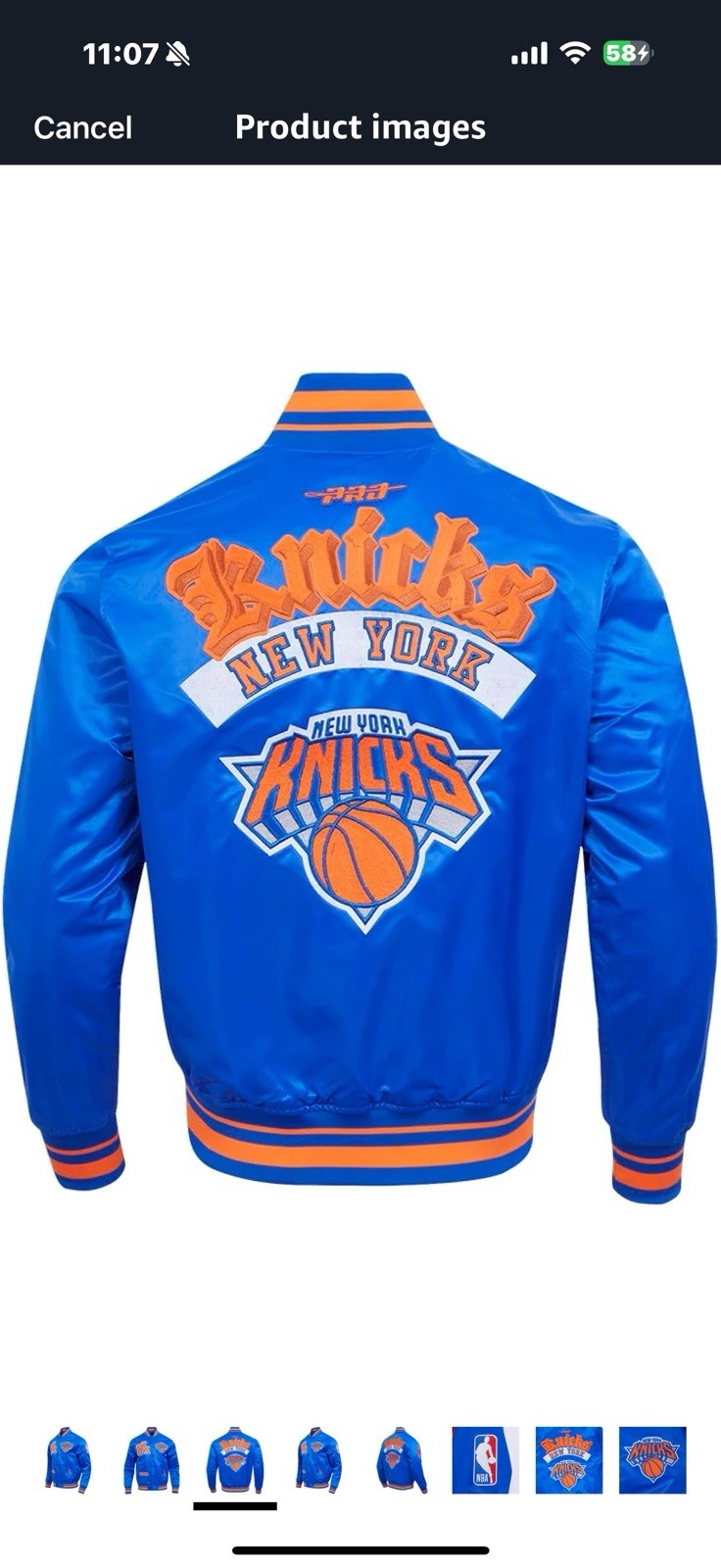 Mens NBA Best Of Satin Jacket New York Knicks Large 