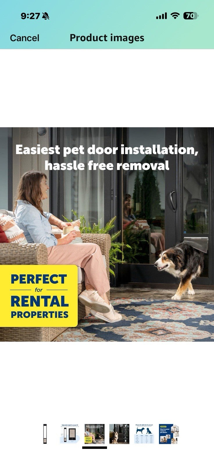 PetSafe Sliding Glass Pet Door - No-Cut DIY Install Doggy Door for Renters
