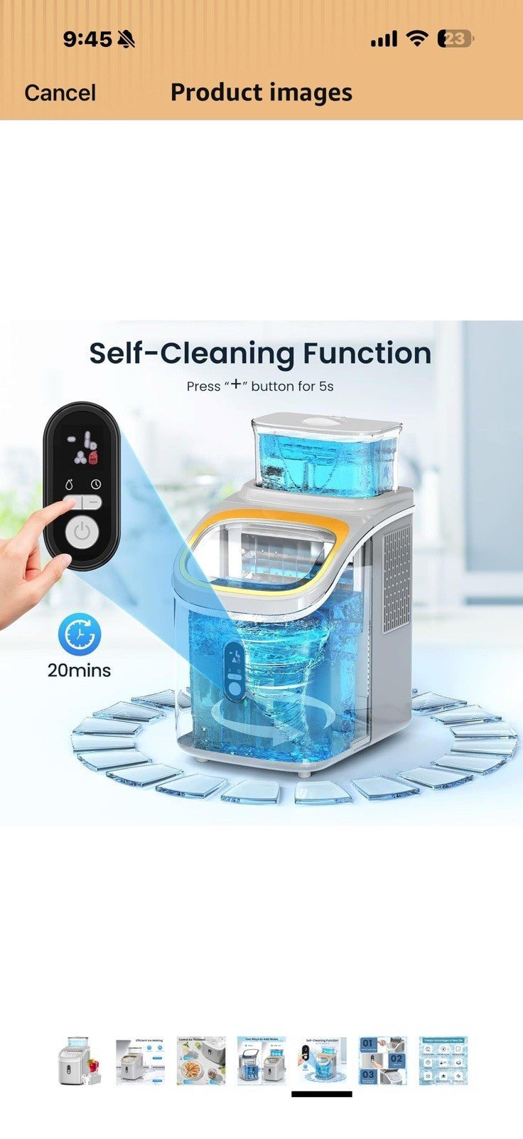Antarctic Star Countertop Ice Maker Machine, 30lbs/24Hrs, 3 Thickness Ice