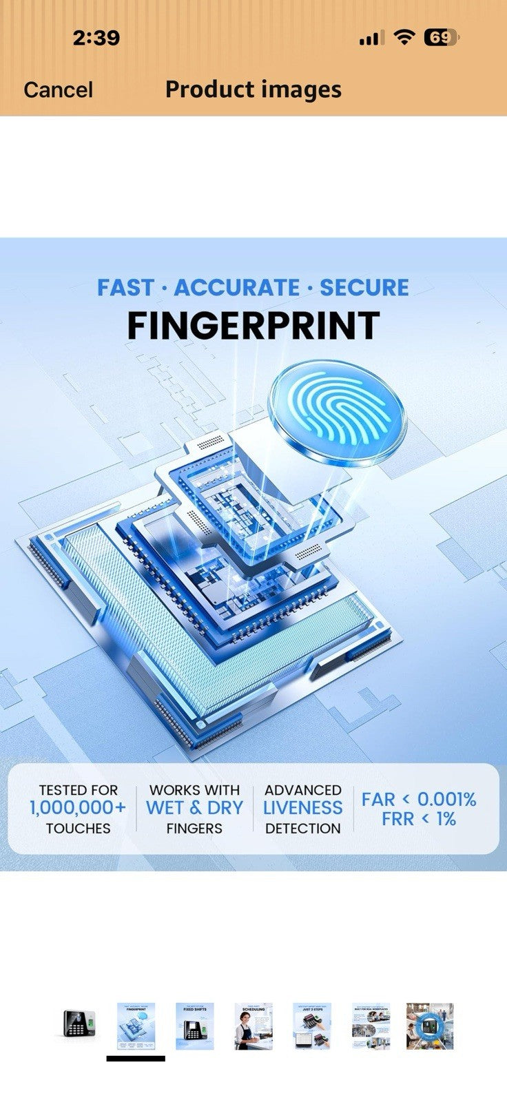 NGTeco Fingerprint & PIN Time Clock, Standalone Biometric Punch Machine