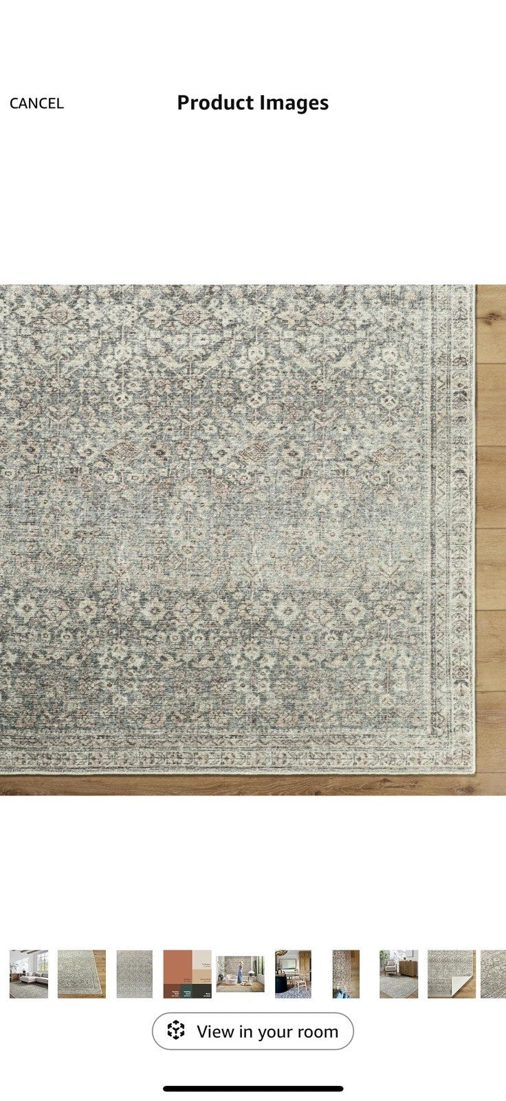 Livabliss x Galey Alix Collins Avenue III Vintage Damask Area Rug, 7'9" x 10'