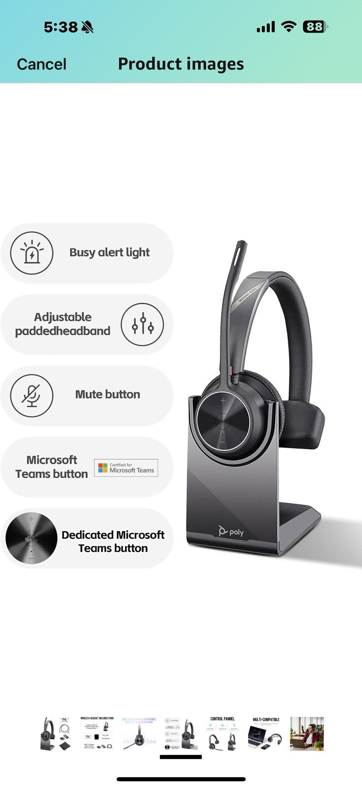 Poly Voyager 4310 UC Wireless Headset & Charge Stand - Single-Ear Headset,