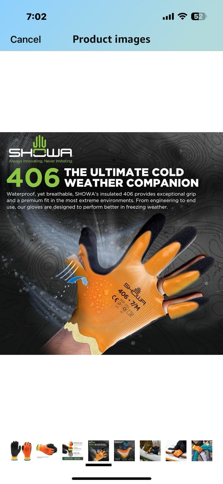 SHOWA 406 Full Double Coated Natural Rubber Latex Insulated General 