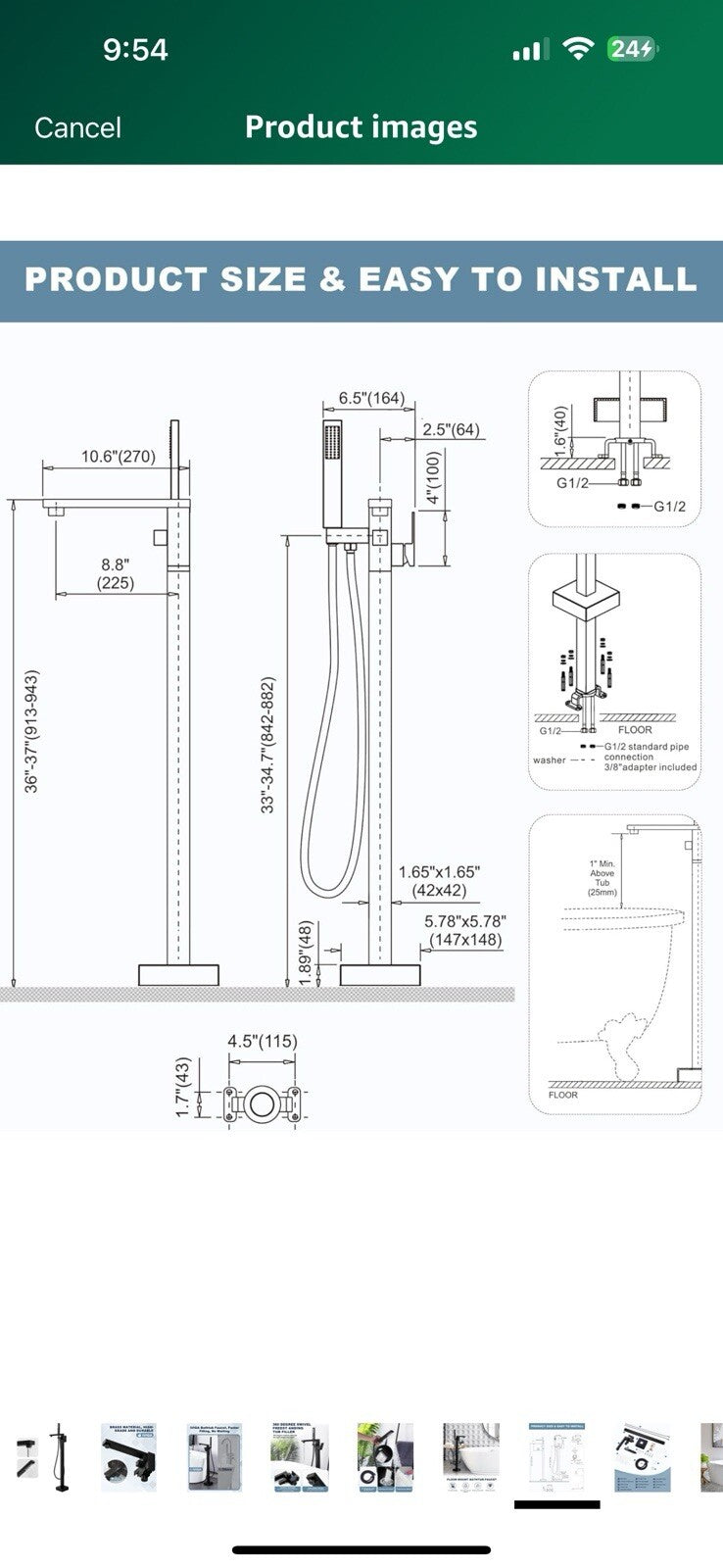 Freestanding Tub Faucet Floor Mount Tub Filler High Flow Bathtub Faucet
