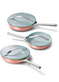 Caraway Ceramic Nonstick Fry Pan Set with Glass Lids – Includes Two 10.5”
