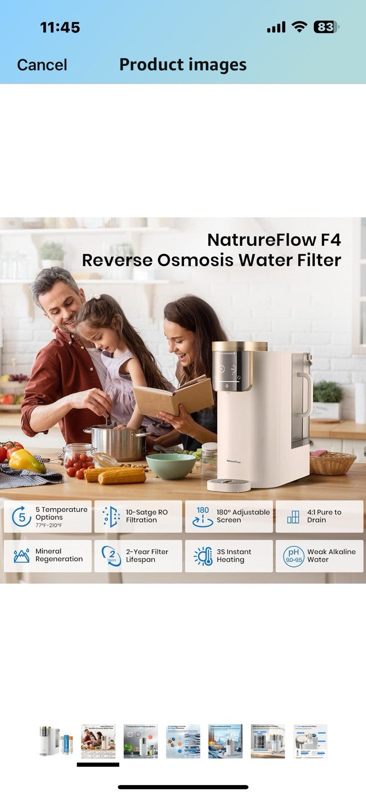 Countertop Reverse Osmosis System Water Filter, NatureFlow F4 Water