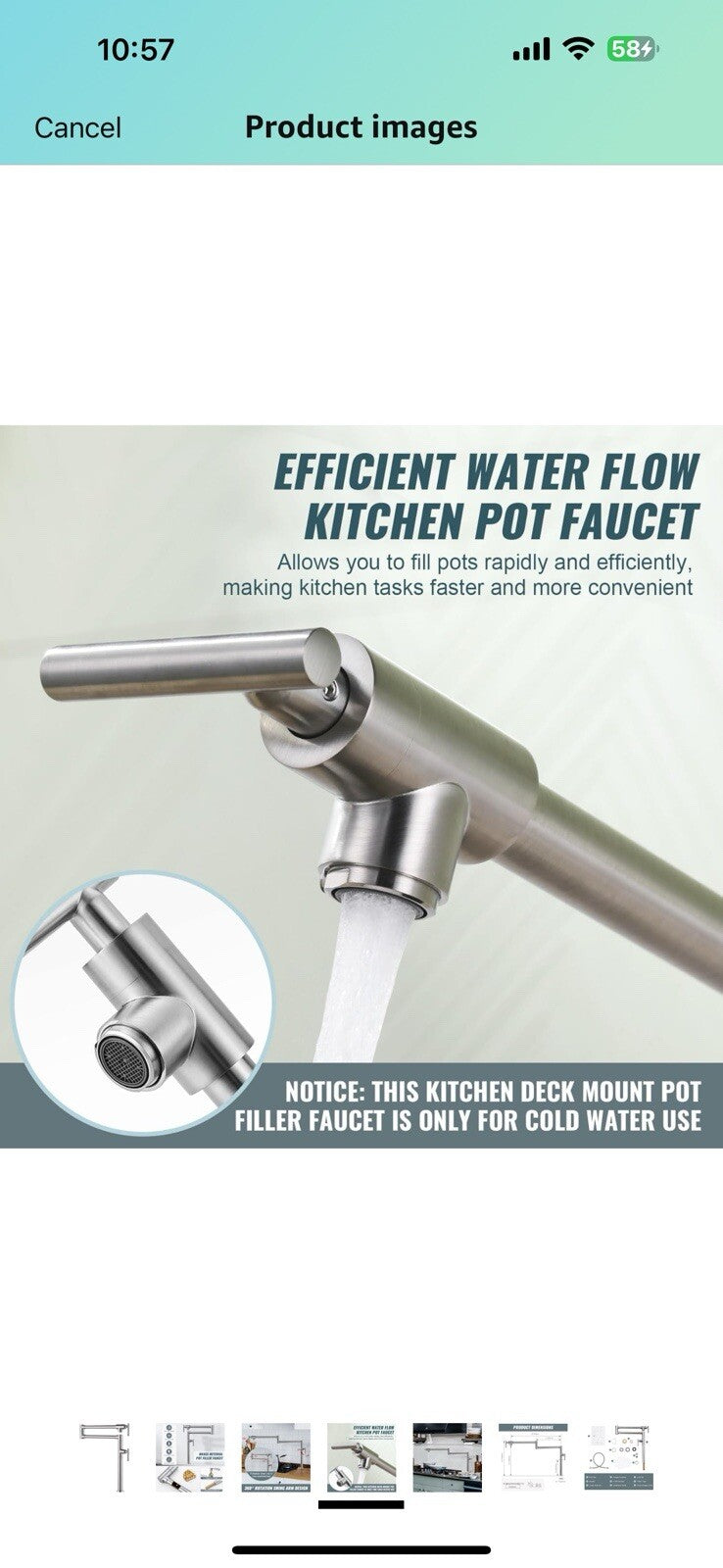 Pot Filler Faucet for Kitchen Sink, Deck Mount Pot Faucets Over Stove,