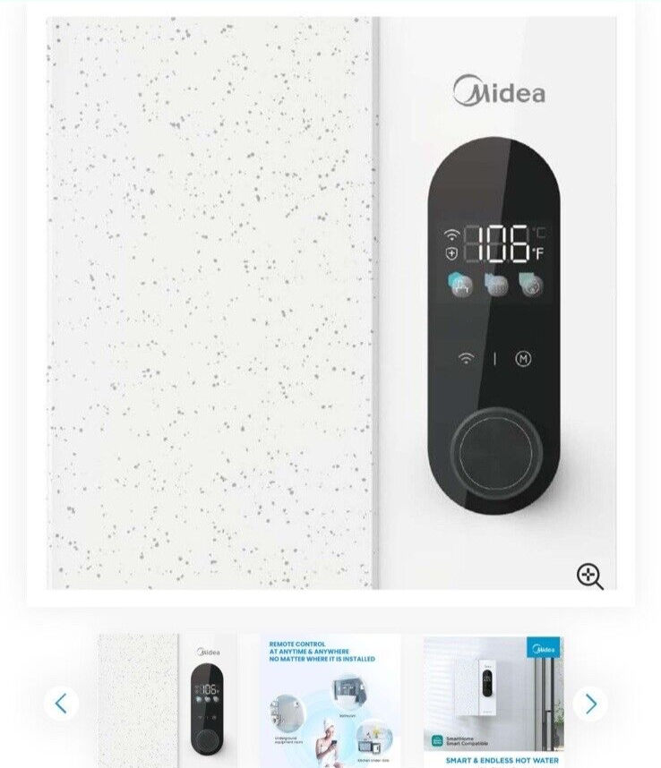 Midea 18KW Electric Tankless Water Heater, Touch Control, Wi-Fi Control
