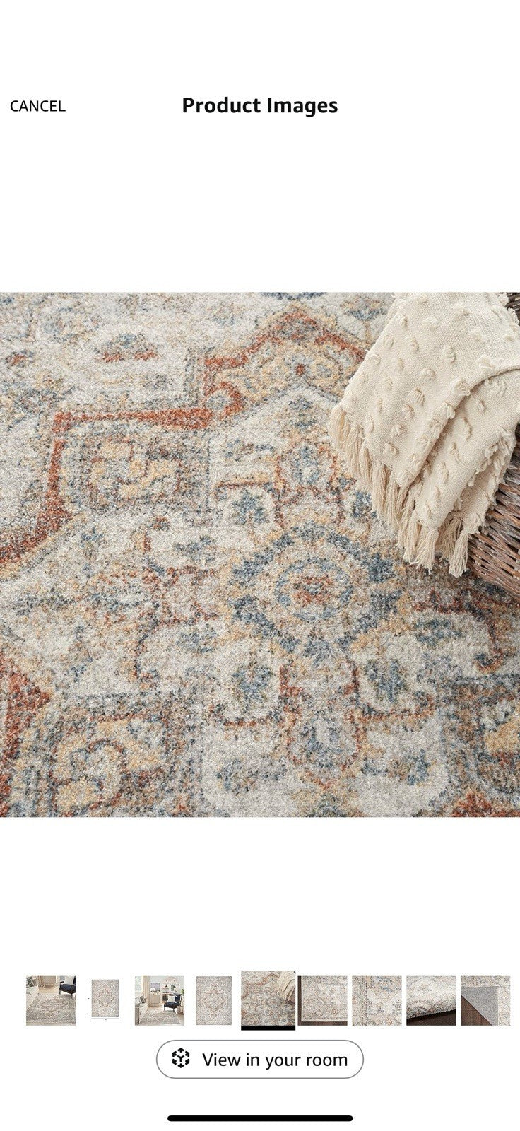 Nourison Astra Machine Washable Bohemian Grey/Multi 5'3" x 7' Area Rug