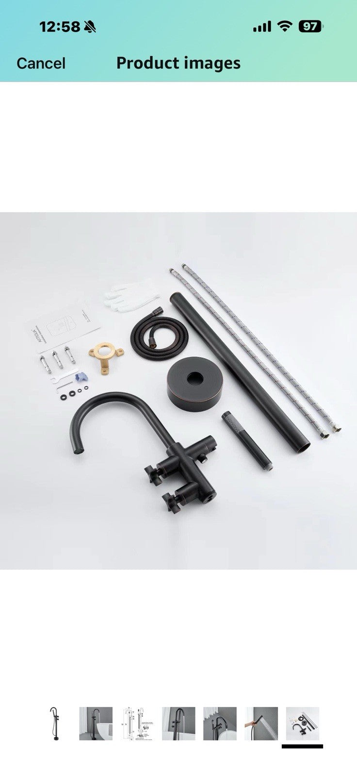 Freestanding Bathtub Faucet Tub Filler Oil Rubbed Bronze Floor Mount 