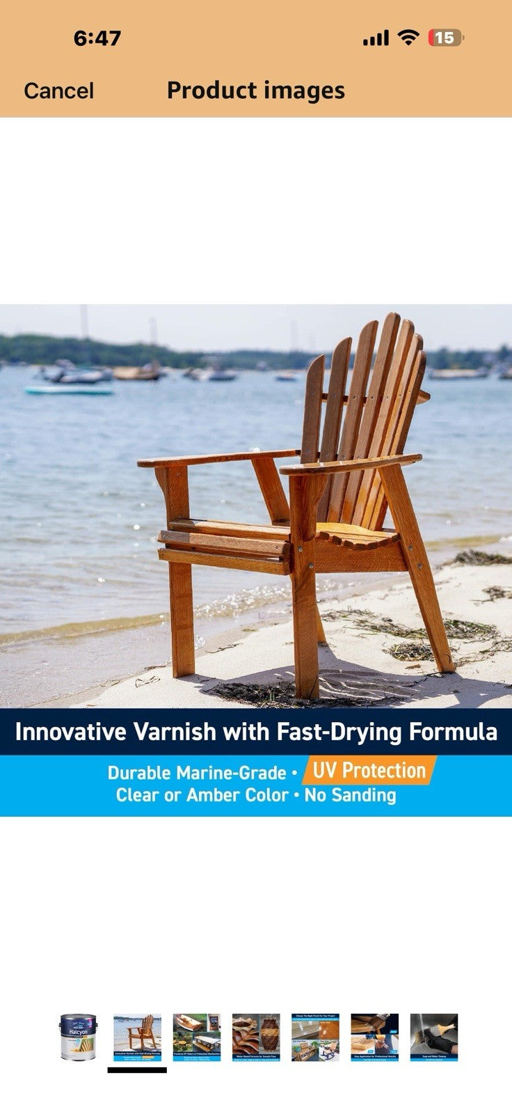 TotalBoat Halcyon Water-Based Marine Varnish | Fast-Drying Polyurethane