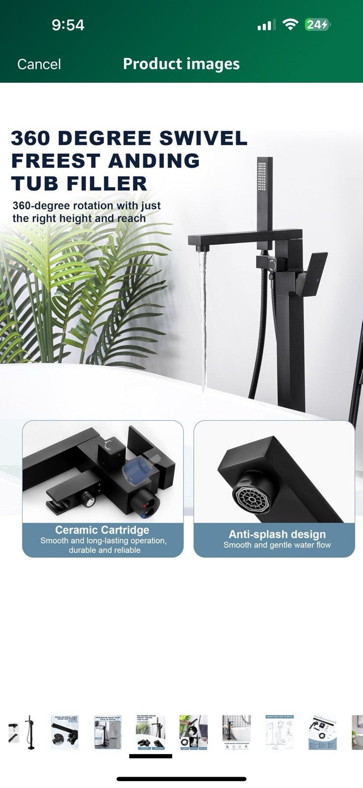 Freestanding Tub Faucet Floor Mount Tub Filler High Flow Bathtub Faucet