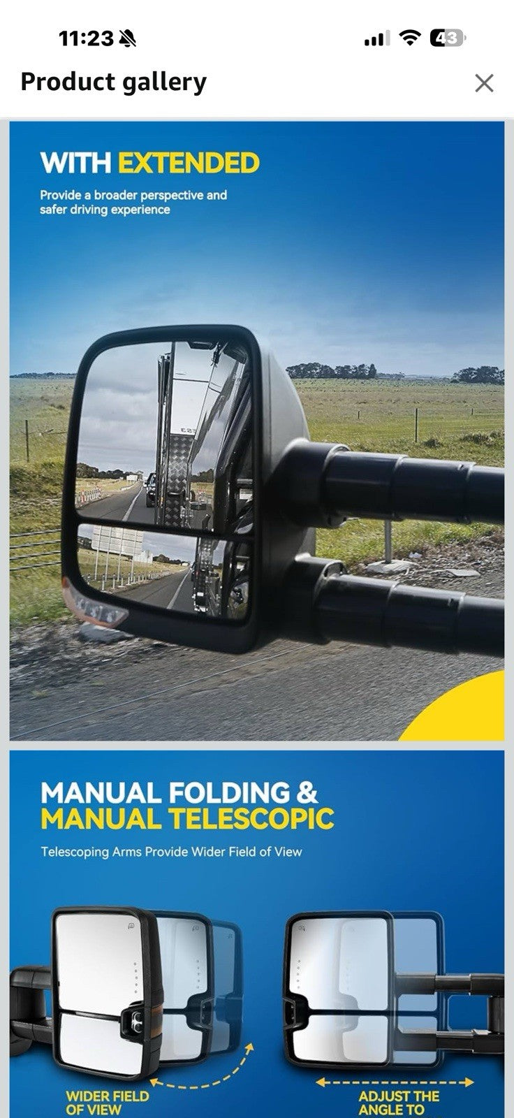 PHILTOP Towing Mirrors Compatible with 1999-2016 F-250 Super Duty, 