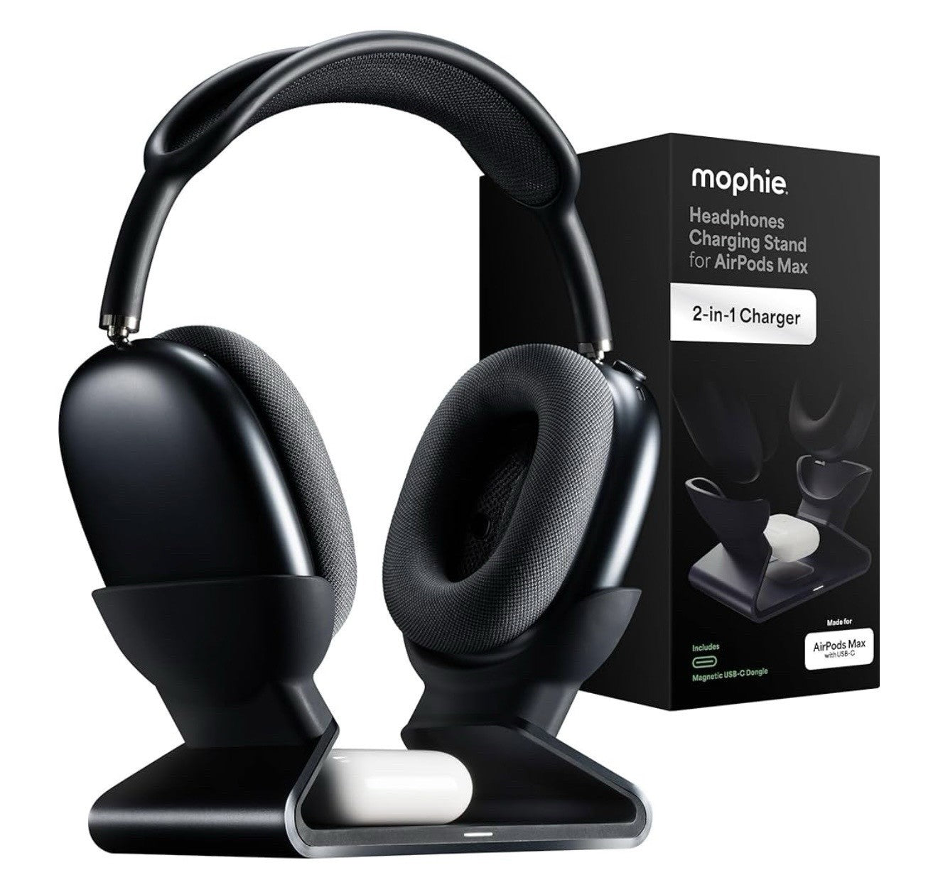 Mophie Max Dual Charging Stand for AirPods Max Headphones – Auto Sleep