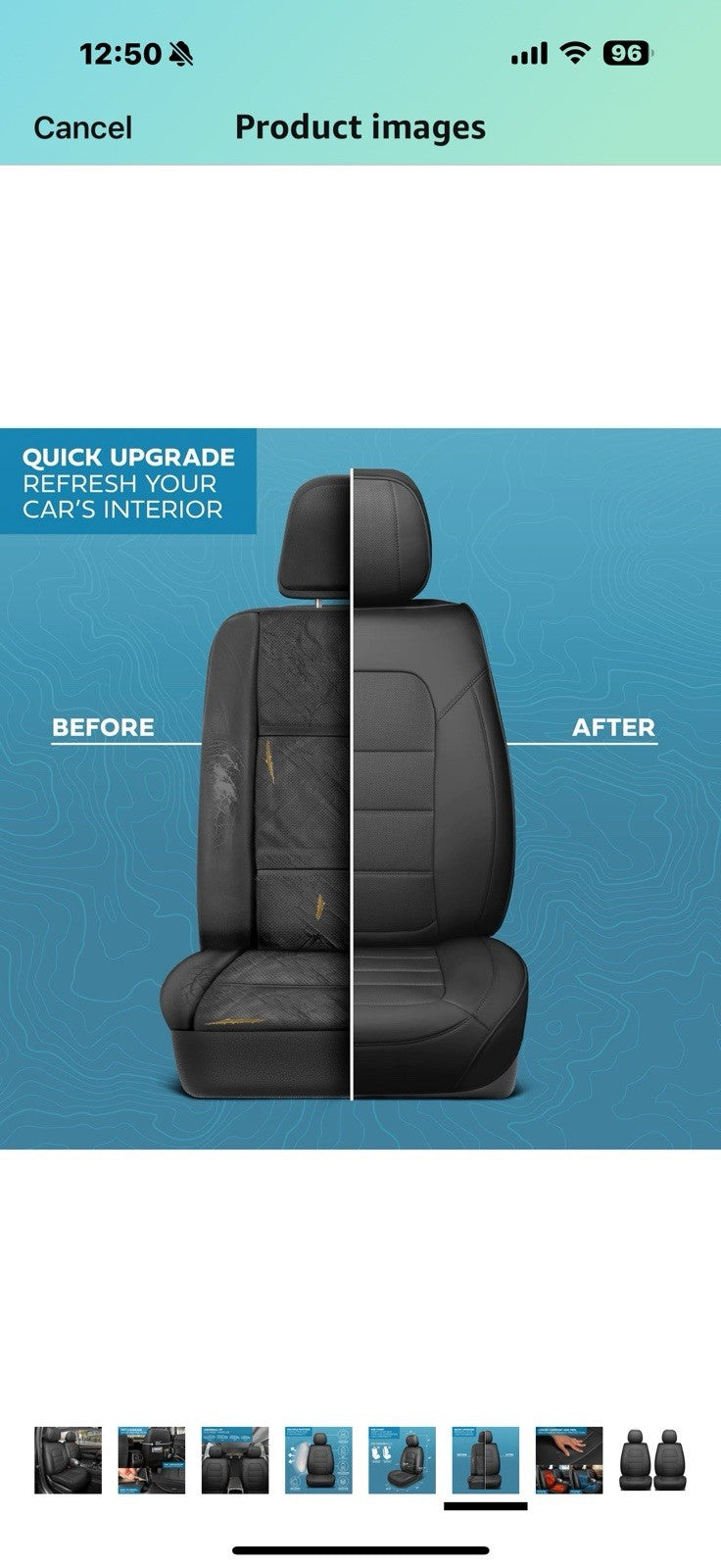 Deluxe Edition Napa Leather Seat Covers for Cars, Trucks, & SUV – 2 Black Car