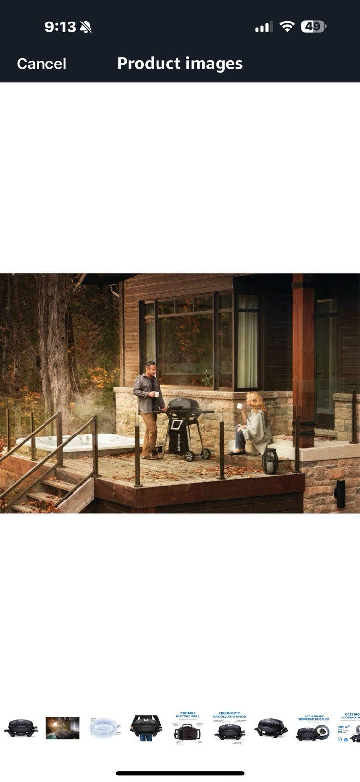 Napoleon TravelQ PRO285E Portable Electric Grill, Black, Tailgating, Camping