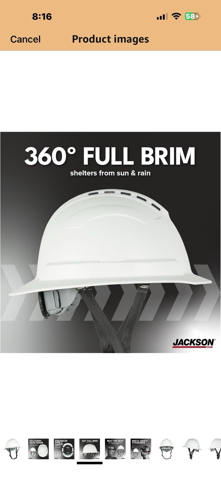 Jackson Safety Blockhead2 Type 2 Full Brim Hard Hat - Vented Construction 