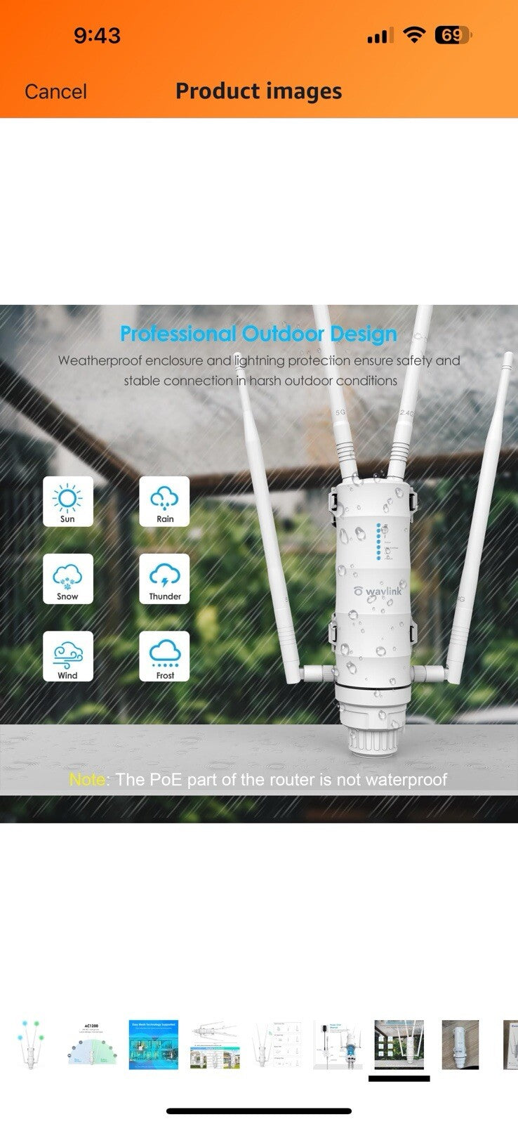 WAVLINK AC1200 Repeater, High Power Outdoor Weatherproof WiFi 