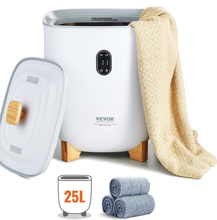 VEVOR Towel Warmer 25L, Towel Warmer Bucket with 2 Heating Modes