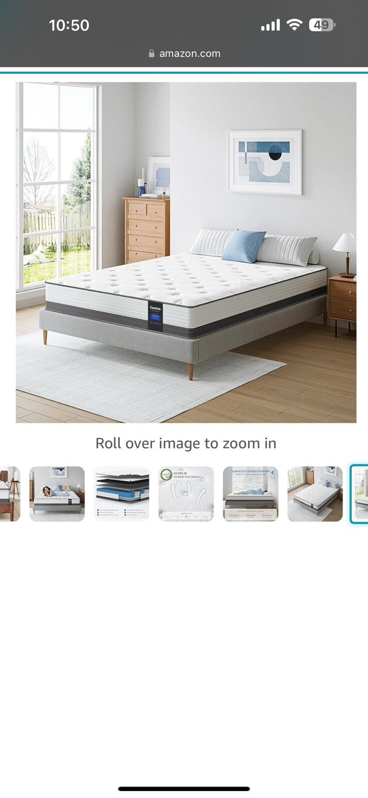 Coolvie Hybrid Queen Mattress 10 Inch - Medium Firm Queen 