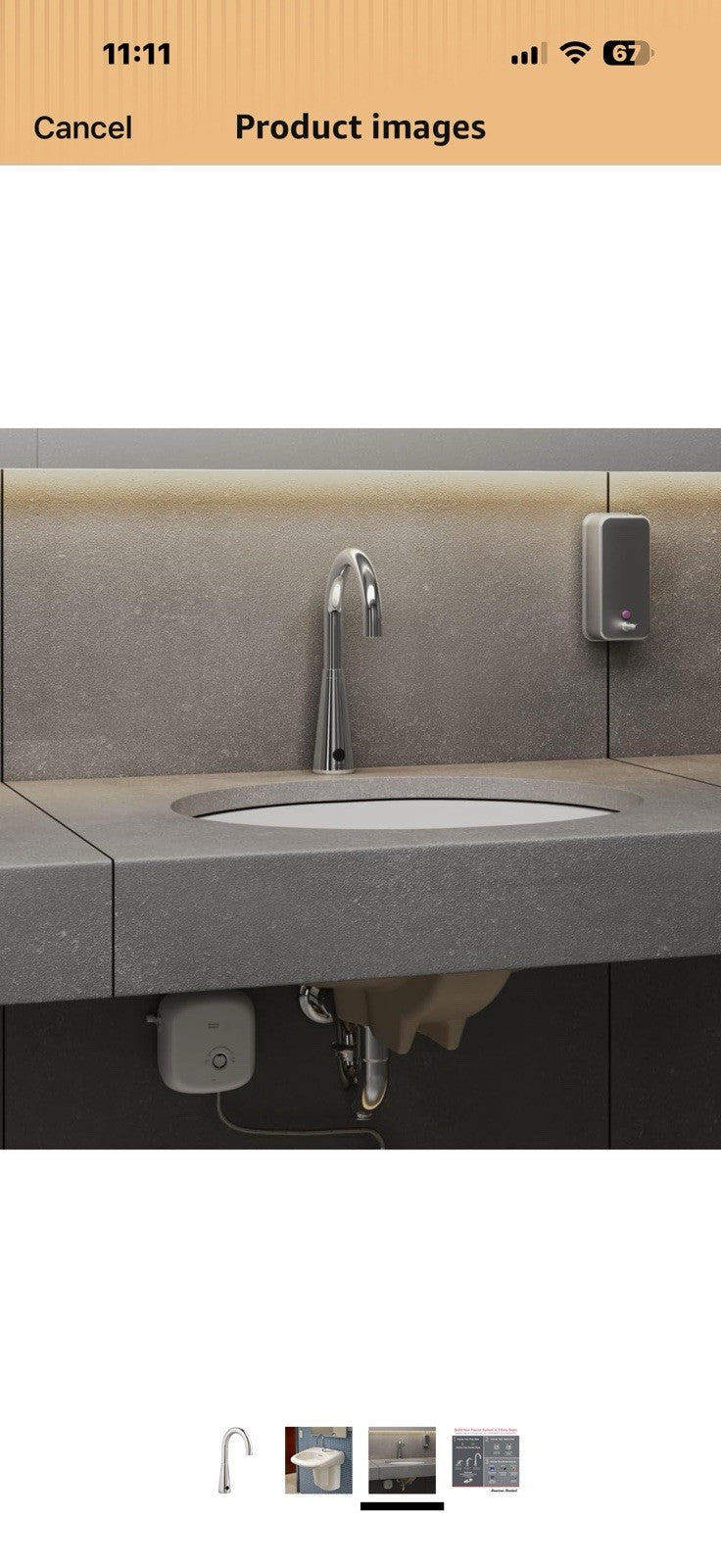 American Standard 605B134.002 Selectronic Gooseneck Touchless 