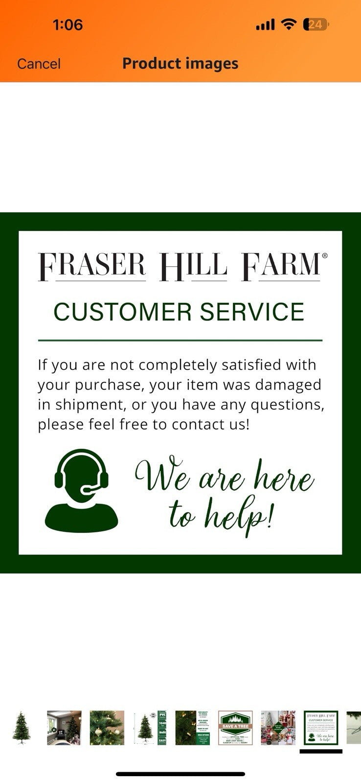 Fraser Hill Farm 7-Ft. Unlit Southern Peace Green Artificial Christmas 