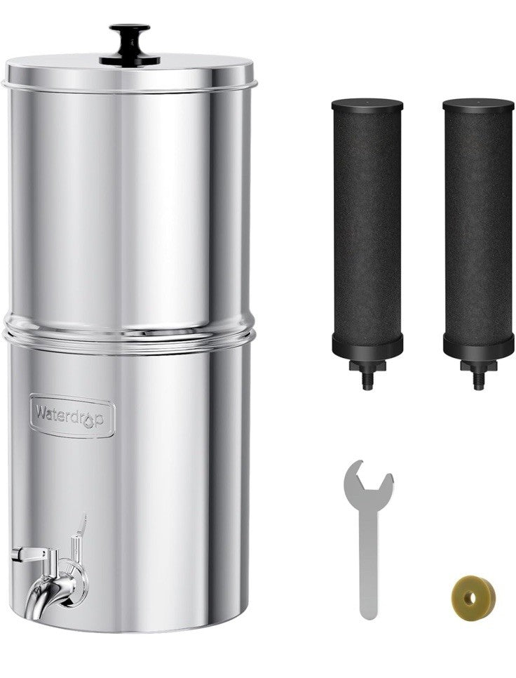 Waterdrop Gravity-fed Water Filter System, Reduces Lead and up to 99%