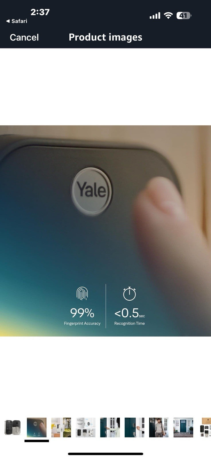 Yale Security 2 Touch Deadbolt Lock, Satin Nickel Biometric