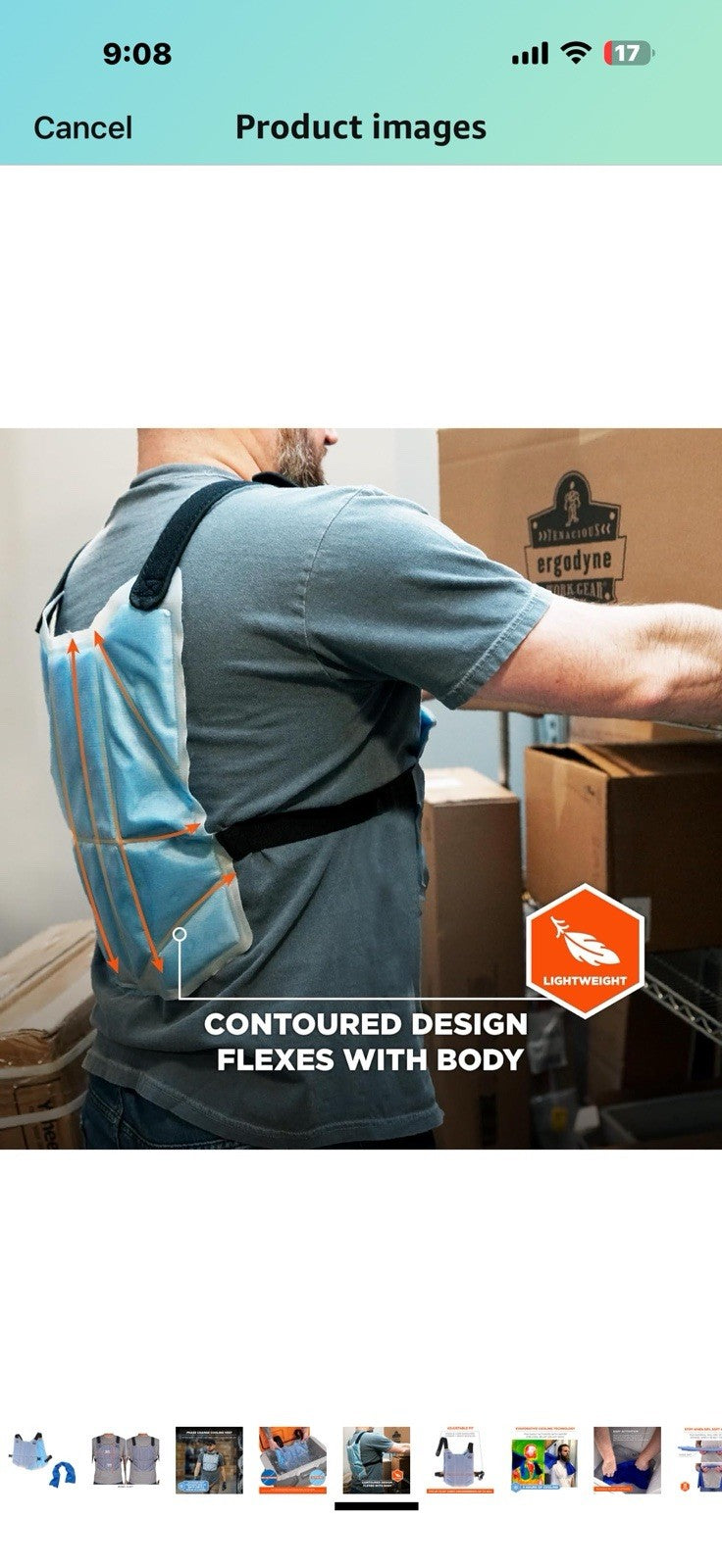 Ergodyne Chill-Its 6210 Phase Change Cooling Vest with 6602 Chill-Its 