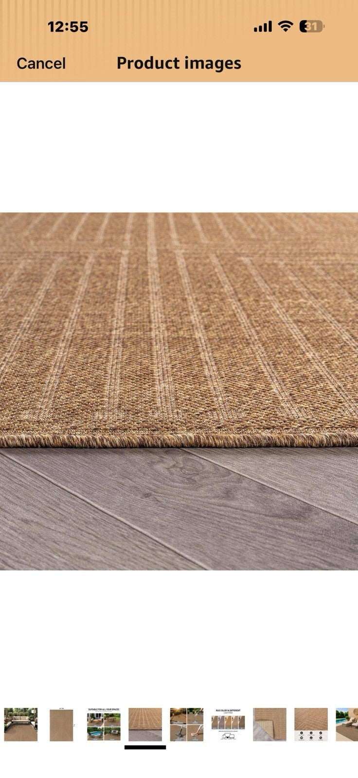 Rugshop Geometric Lines Indoor Outdoor Flat Woven Area Rug,5x7